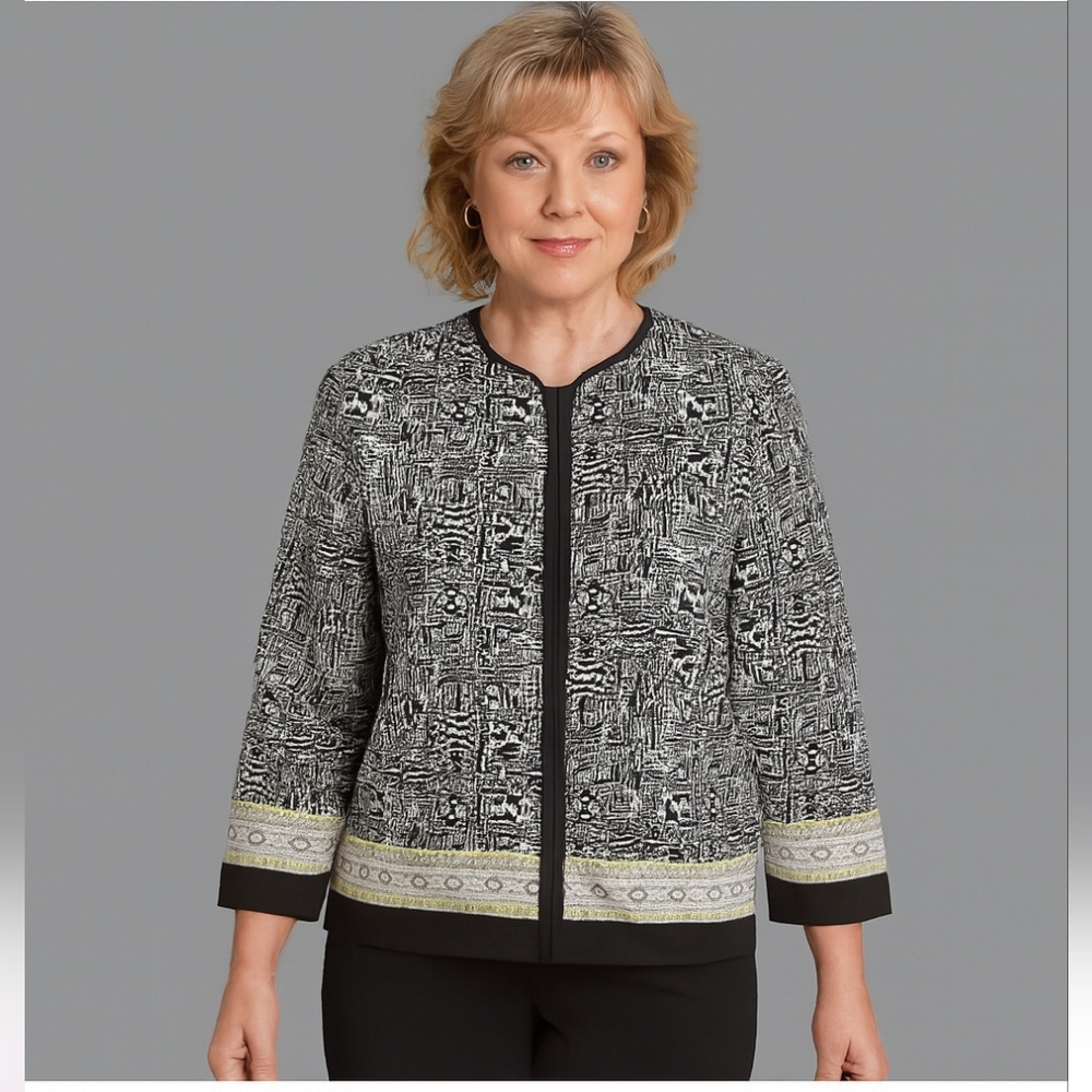 Alfred Dunner Tribal Jacket Top